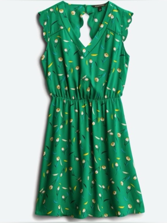 41 Hawthorn Dresses & Skirts - NWOT 41 Hawthorn Green Floral V-Neck Ruffle Sleeve Dress